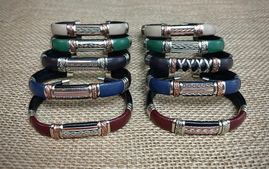 Fall Leather Copper Bracelets - The Harmony Store