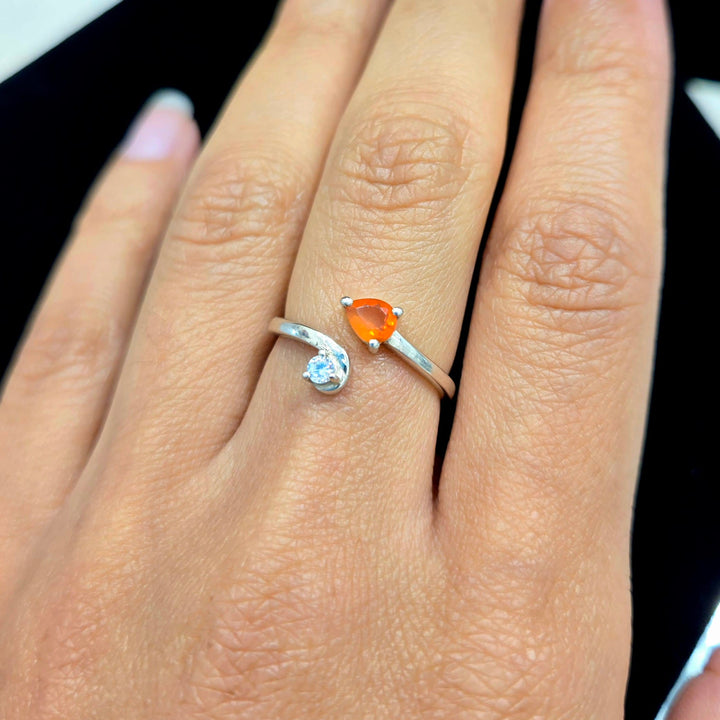 Fire Opal 925 Ring with Swarovski | The Harmony Store Ring