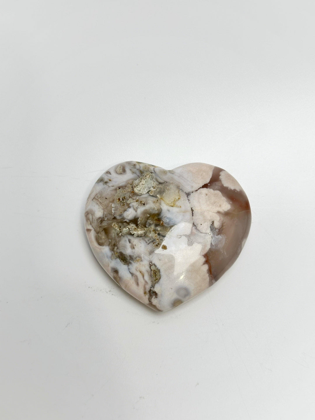 Flower Agate Flat Heart 2-Inch | The Harmony Store Heart
