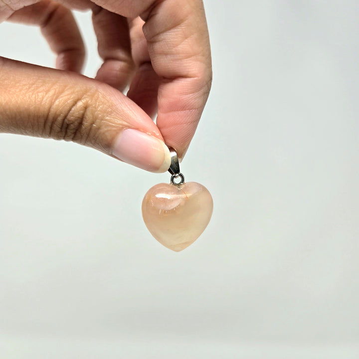 Flower Agate Heart Pendant 3/4 Inch | The Harmony Store Pendant