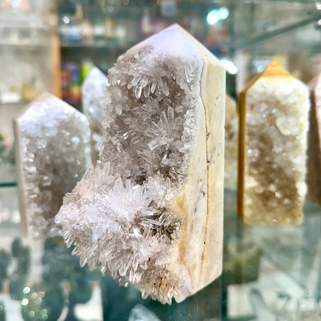 Flower Cluster Quartz Tower Brazil | The Harmony Store Tower