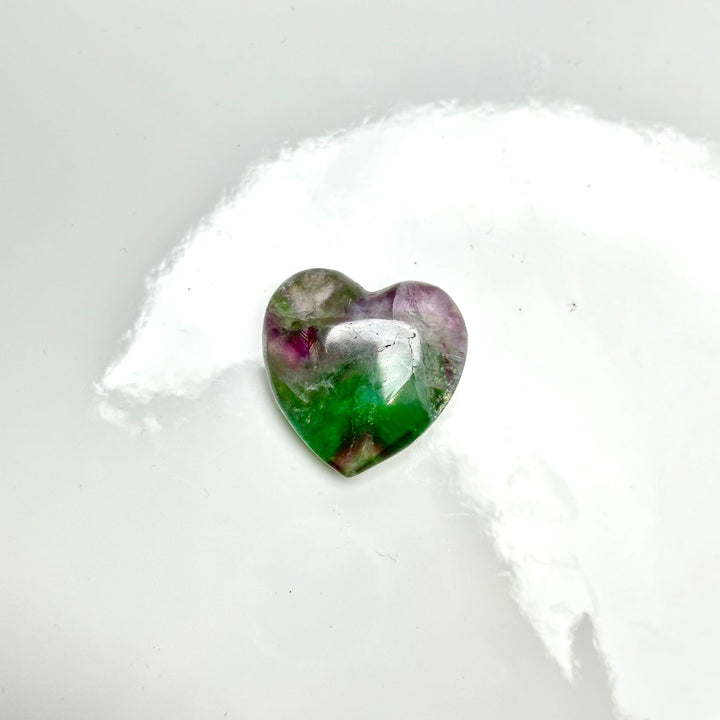 Fluorite Flat Heart 1-Inch | The Harmony Store Crystal Heart