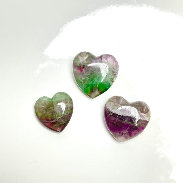 Fluorite Flat Heart 1-Inch | The Harmony Store Crystal Heart