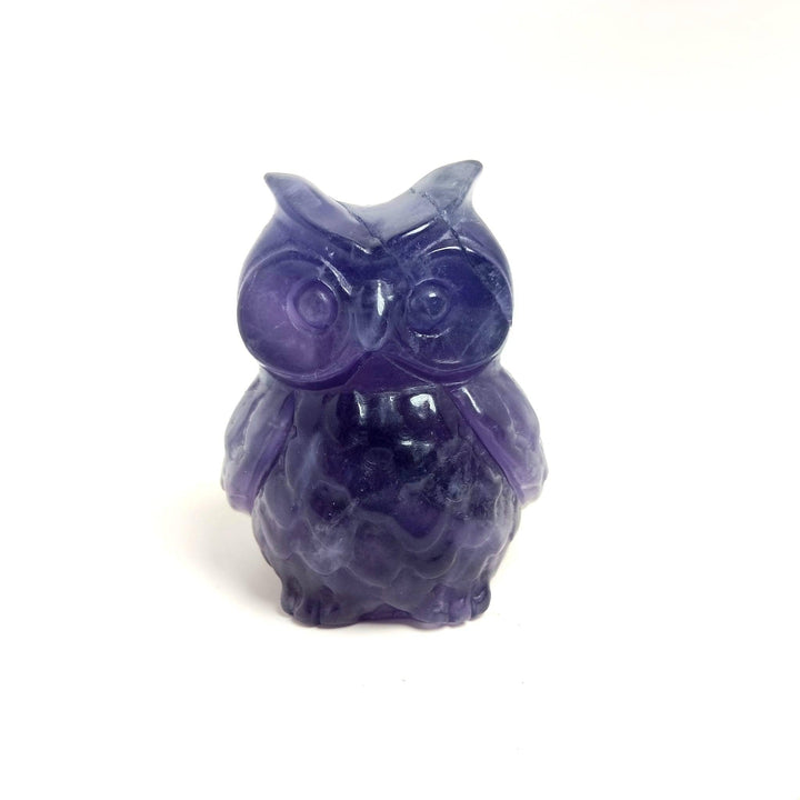 Fluorite Hand Carved Owl 3 inch | The Harmony Store
