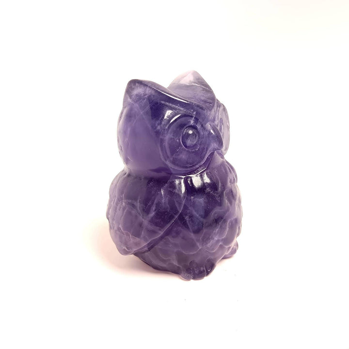 Fluorite Hand Carved Owl 3 inch | The Harmony Store