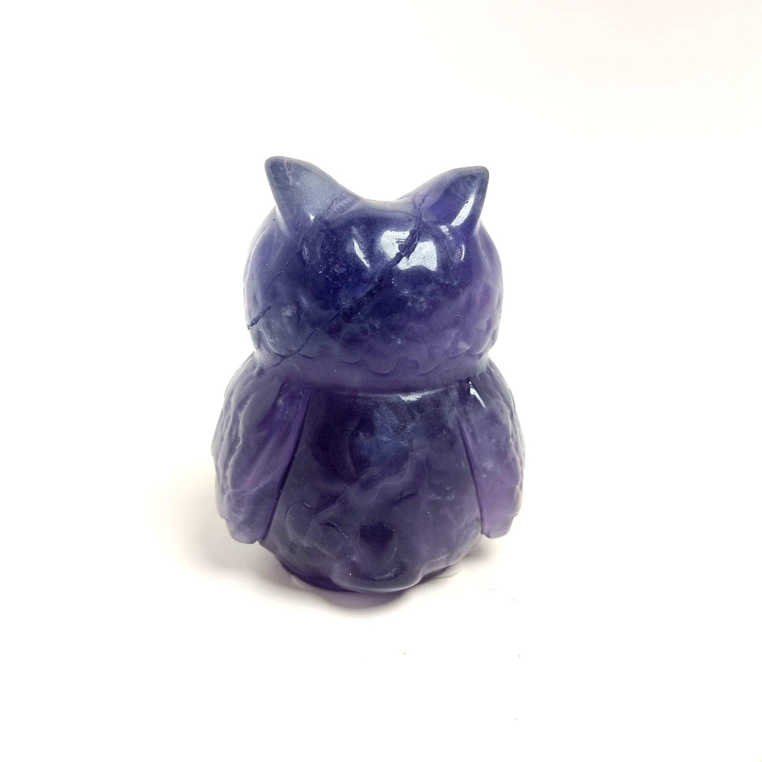 Fluorite Hand Carved Owl 3 inch | The Harmony Store