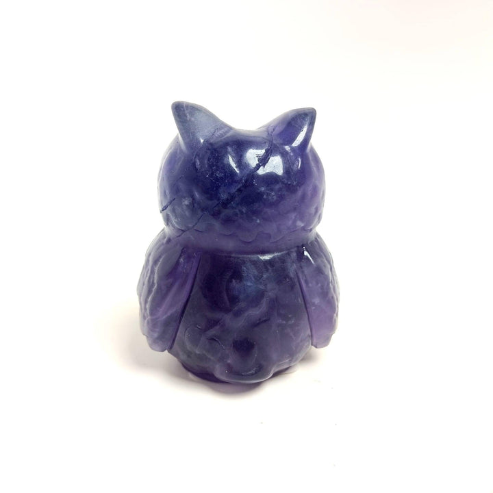 Fluorite Hand Carved Owl 3 inch | The Harmony Store