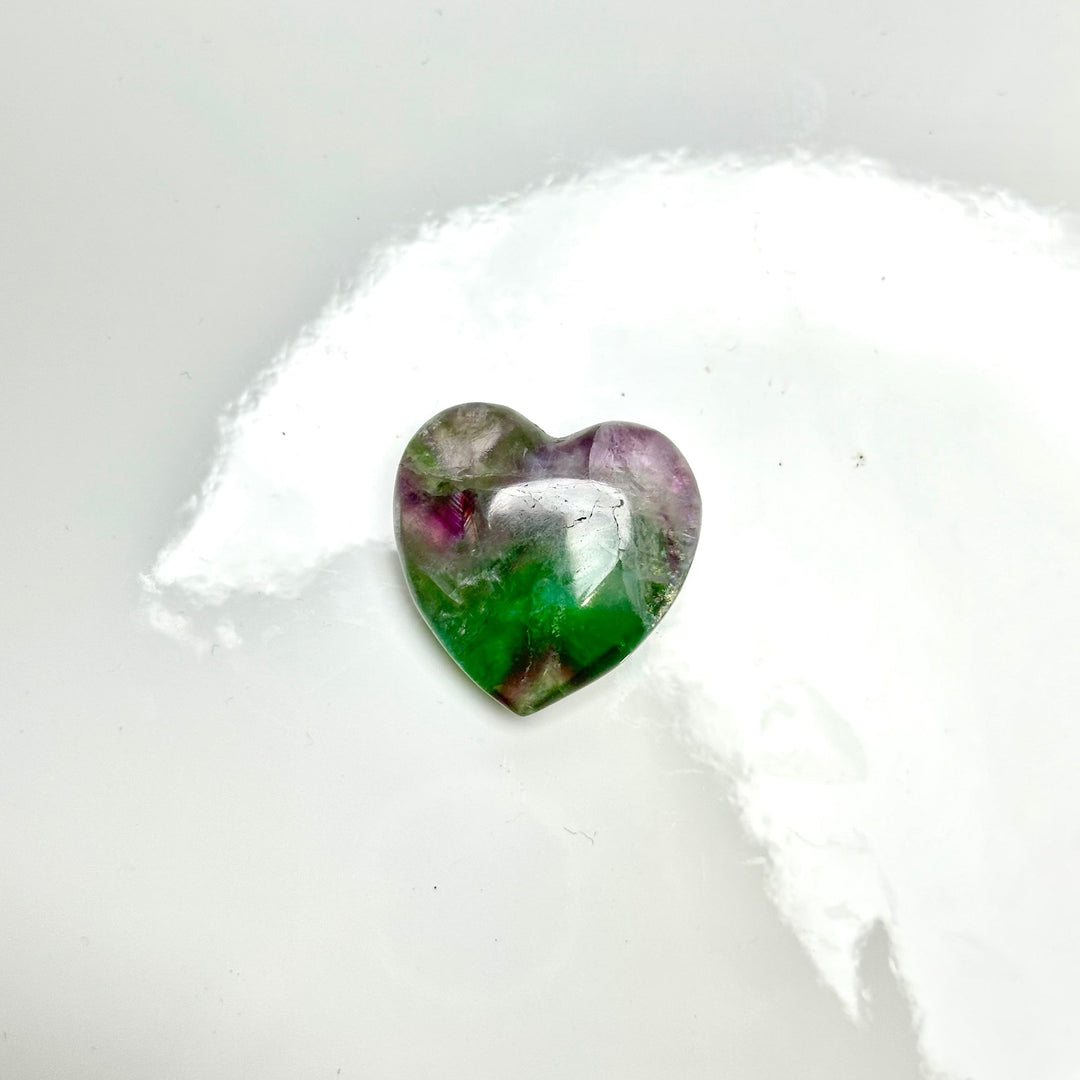 Fluorite Heart-Flat : 1" - The Harmony Store