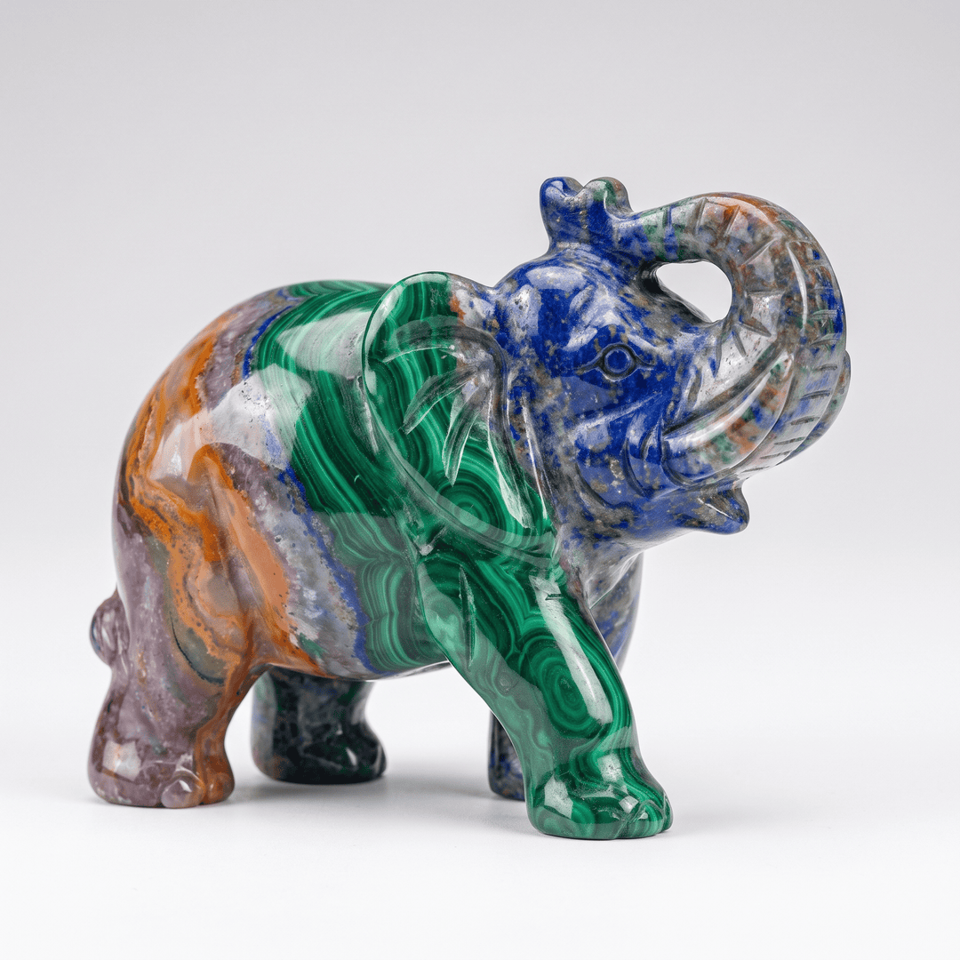Gemstone Elephant Figurine | The Harmony Store Carving