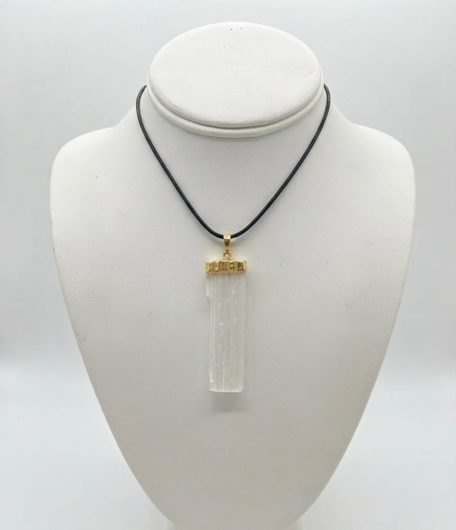 Gold Plated Selenite Pendant | The Harmony Store Pendant