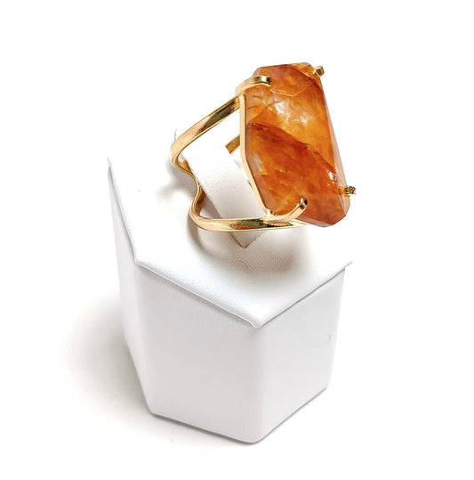 Golden Healer Faceted Arc Ring - The Harmony Store