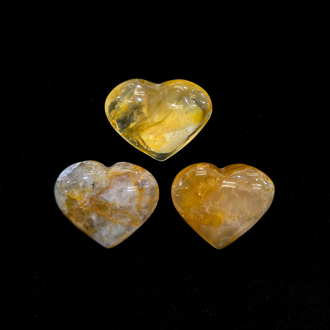 Golden Healer Heart 35mm | The Harmony Store Crystal Heart