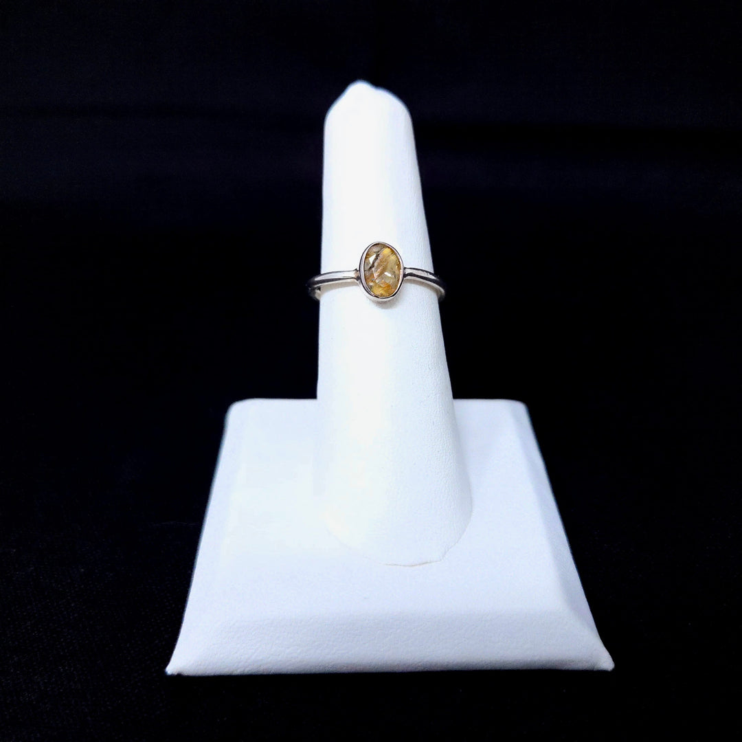 Golden Rutilated Quartz Faceted Ring | The Harmony Store Ring