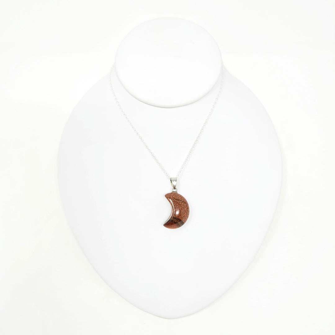 Goldstone Moon Pendant 3/4 Inch | The Harmony Store Pendant