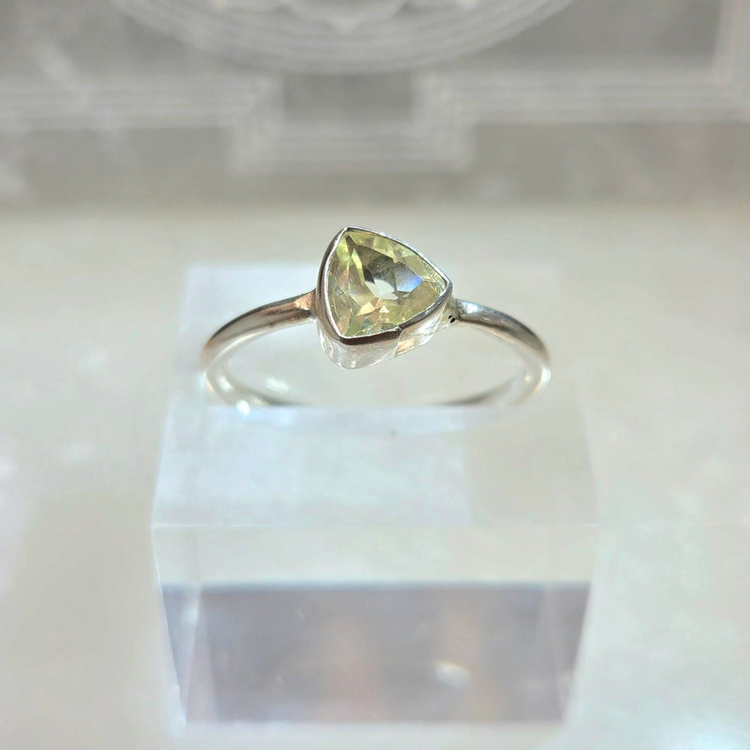 Green Amethyst Faceted 925 Ring | The Harmony Store Ring