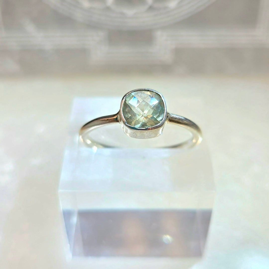 Green Amethyst Faceted 925 Ring | The Harmony Store Ring