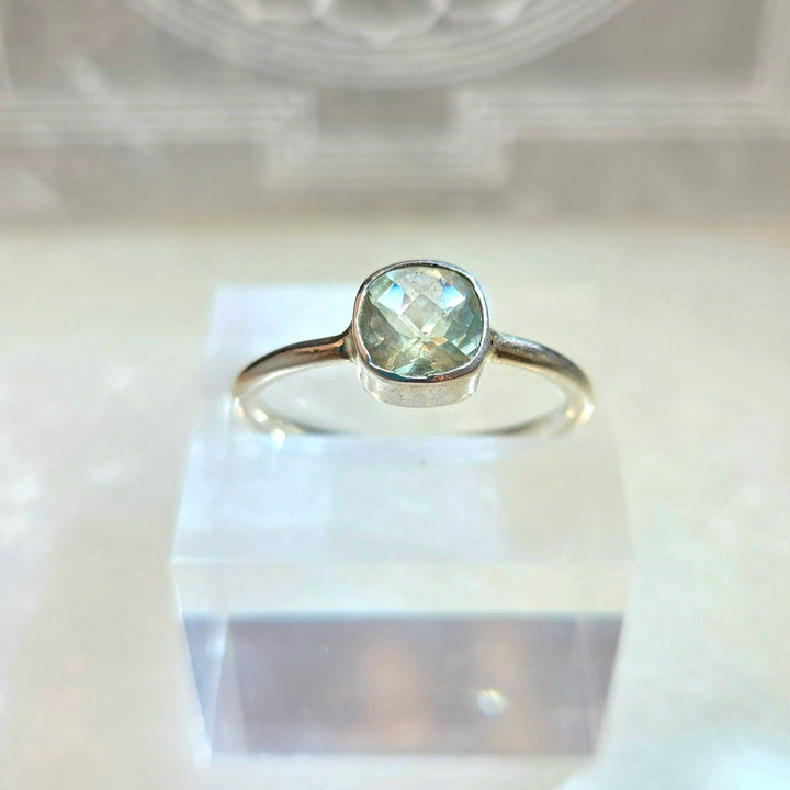 Green Amethyst Faceted 925 Ring | The Harmony Store Ring
