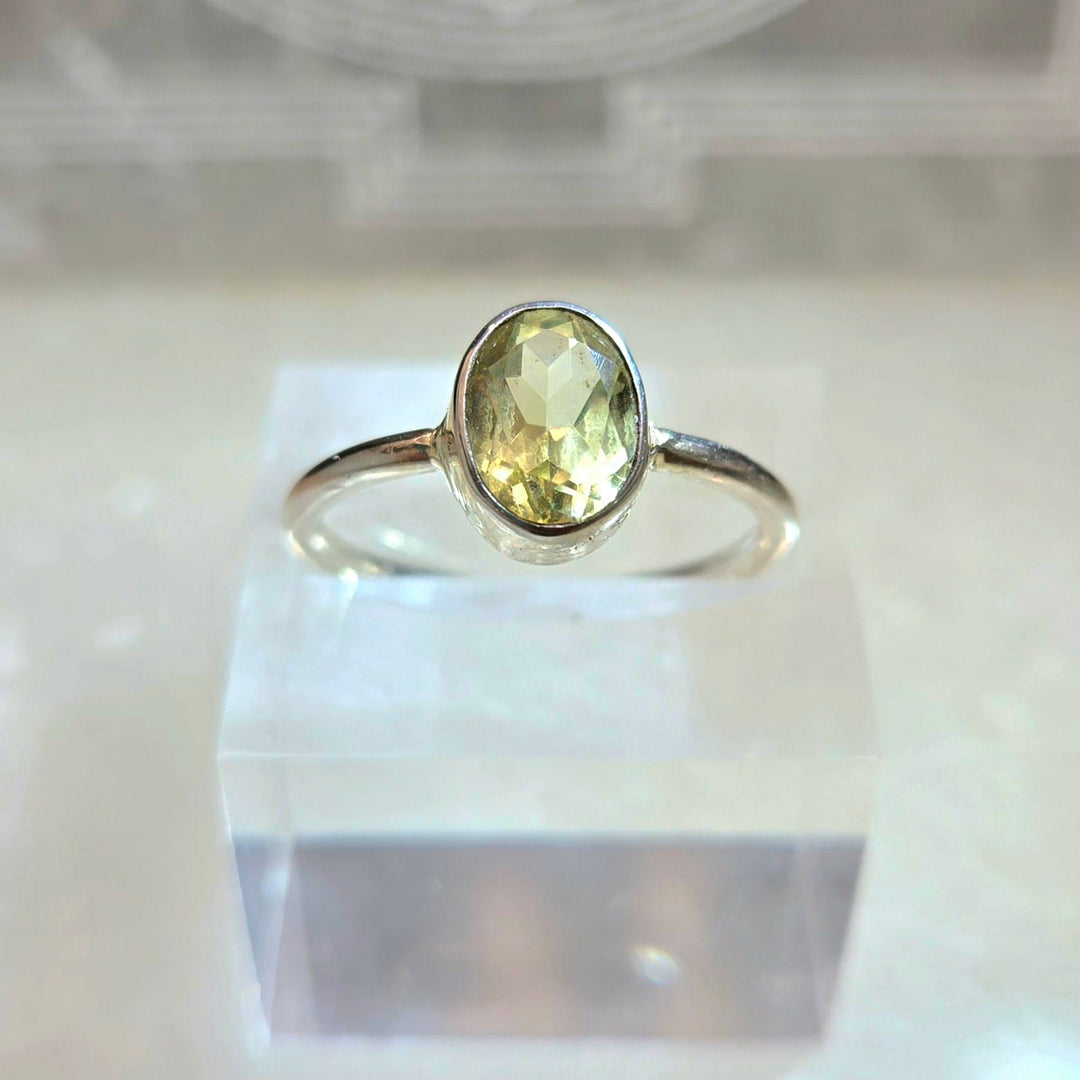 Green Amethyst Faceted 925 Ring | The Harmony Store Ring