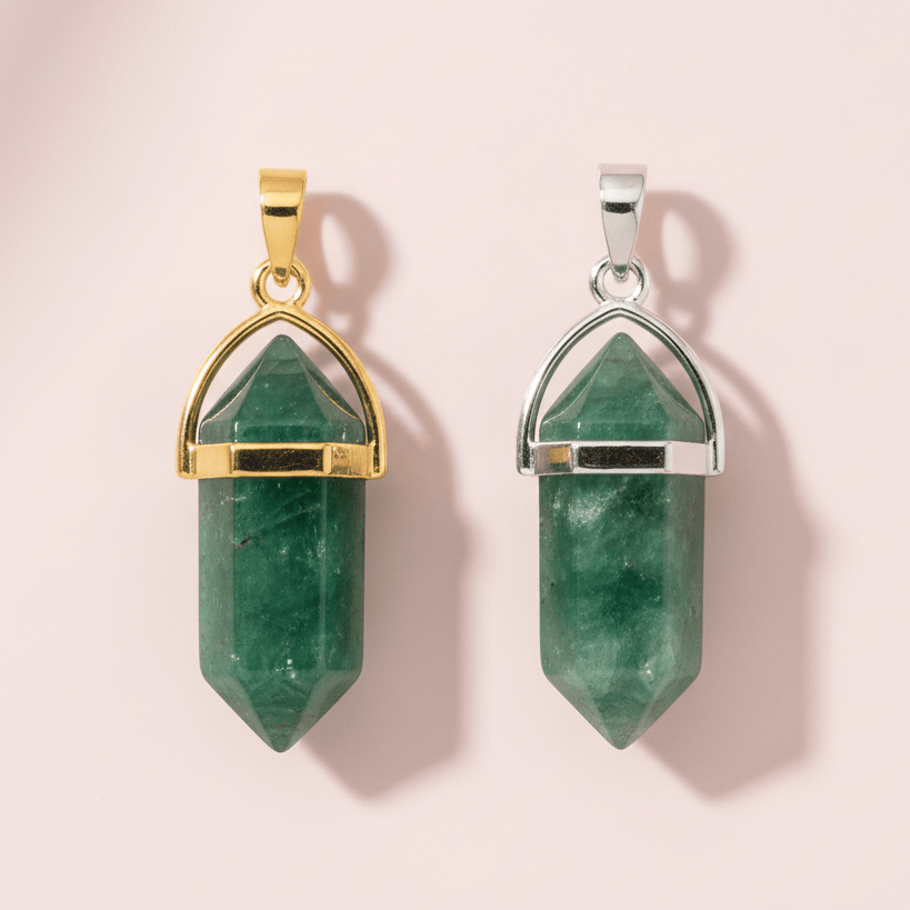 Green Aventurine Faceted Claw Pendant | Adjustable Luck & Abundance Jewelry Green Aventurine