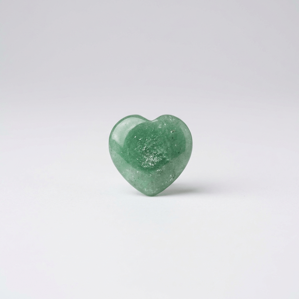 Green Aventurine Flat Heart 1-Inch Heart