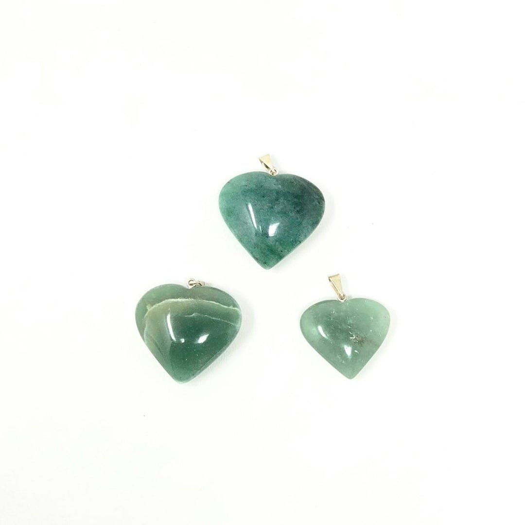 Green Aventurine Heart Pendant 35mm | The Harmony Store Pendant