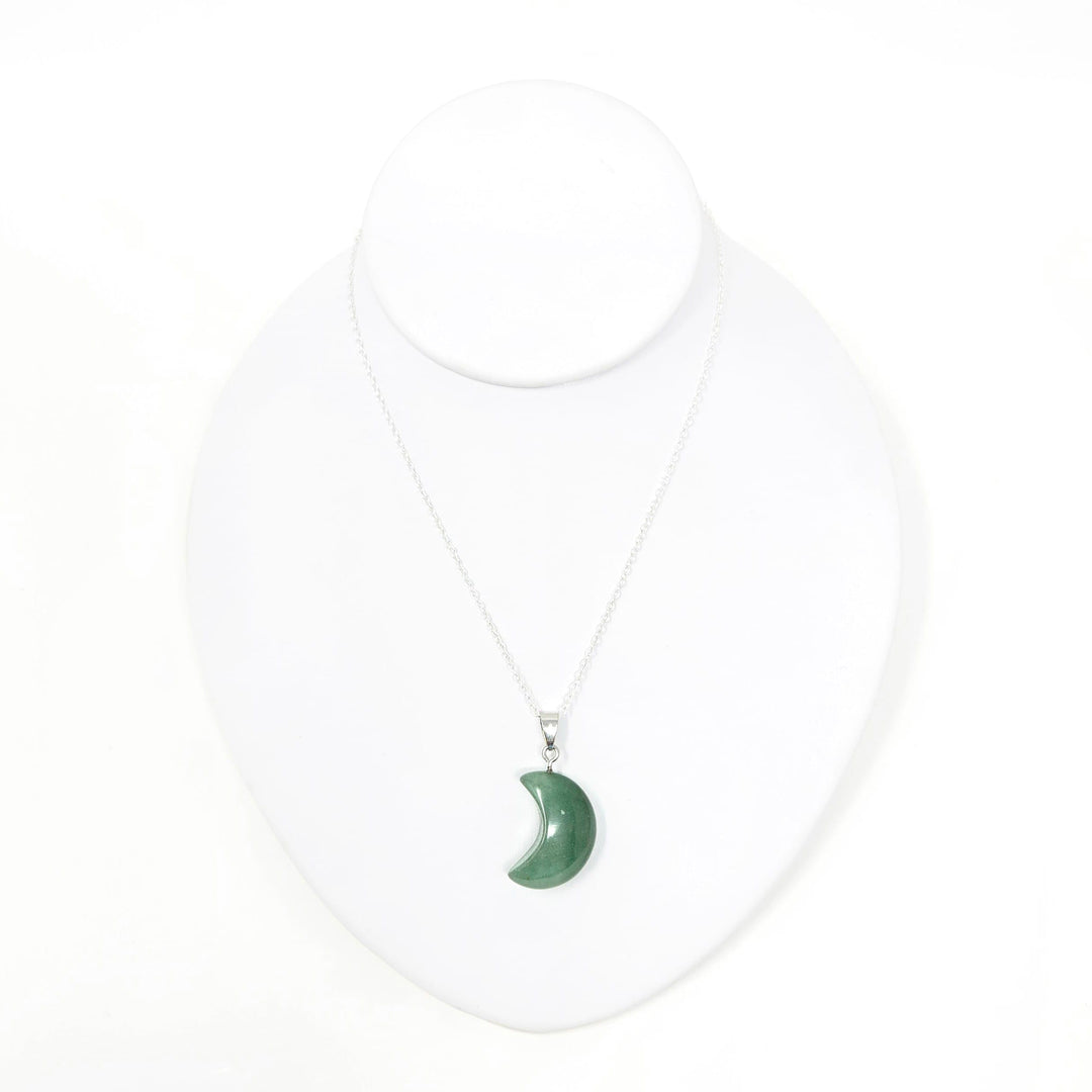 Green Aventurine Moon Pendant 3/4 Inch | The Harmony Store Pendant