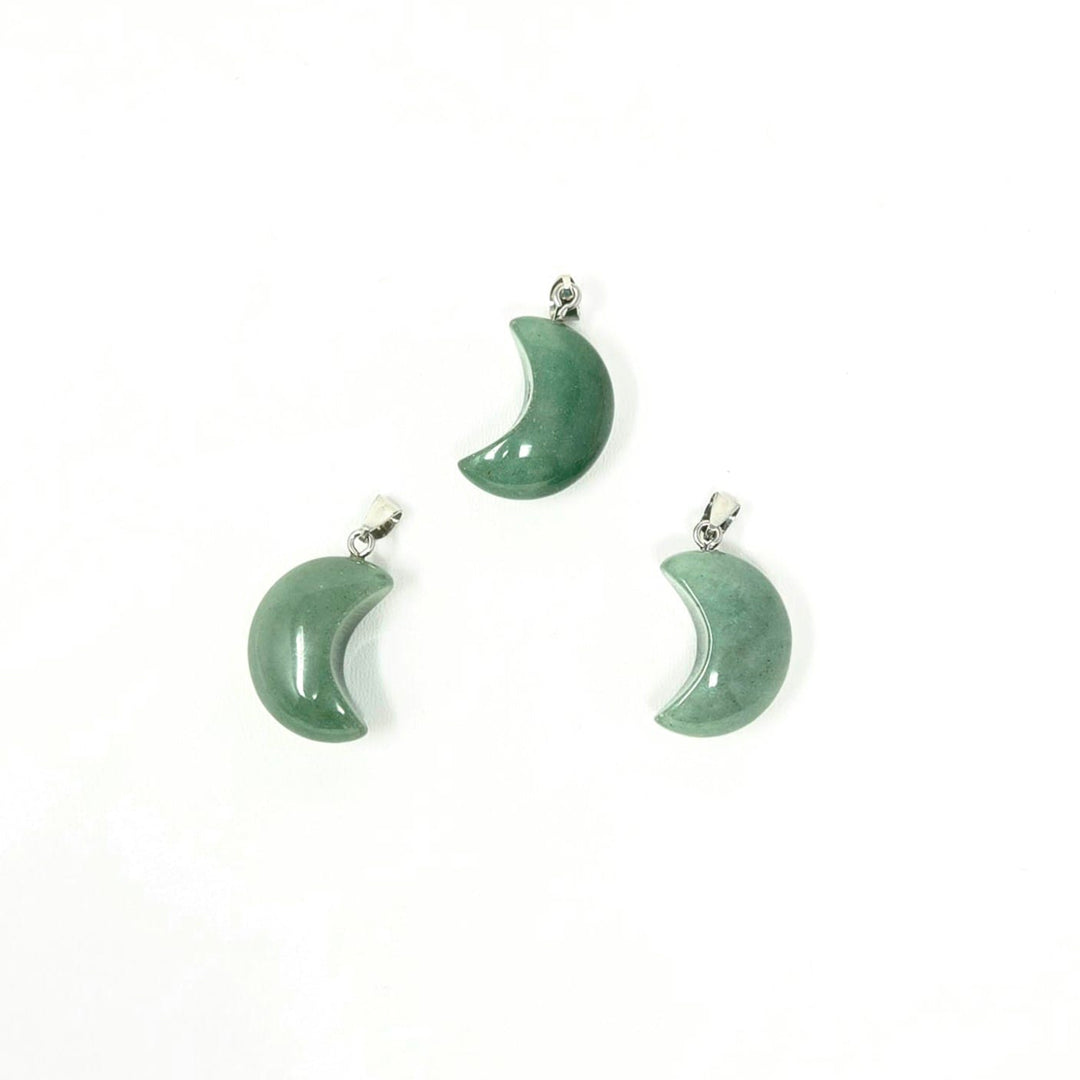 Green Aventurine Moon Pendant 3/4 Inch | The Harmony Store Pendant