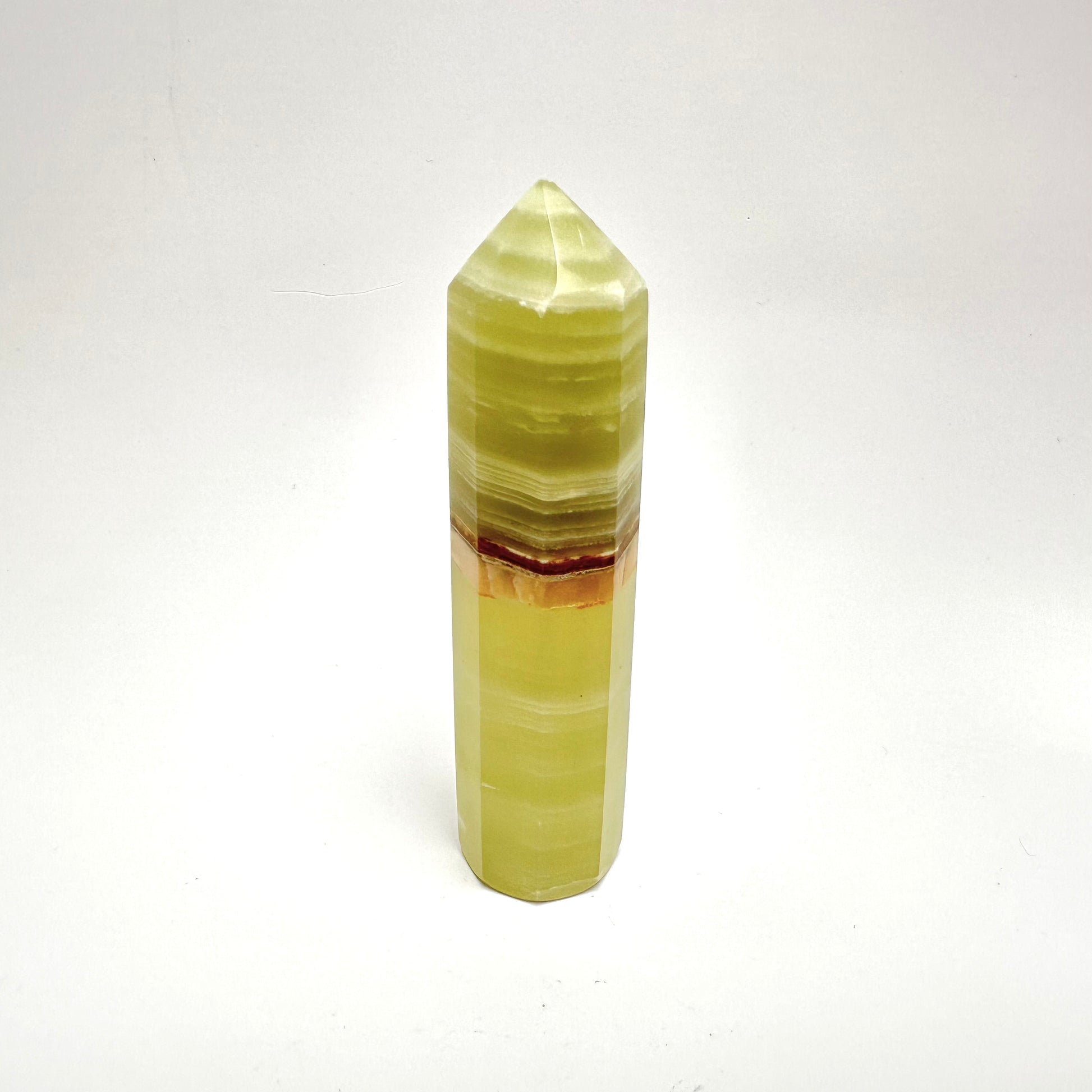 Gemstone Obelisk India-Onyx Green : 3 - 4" - The Harmony Store