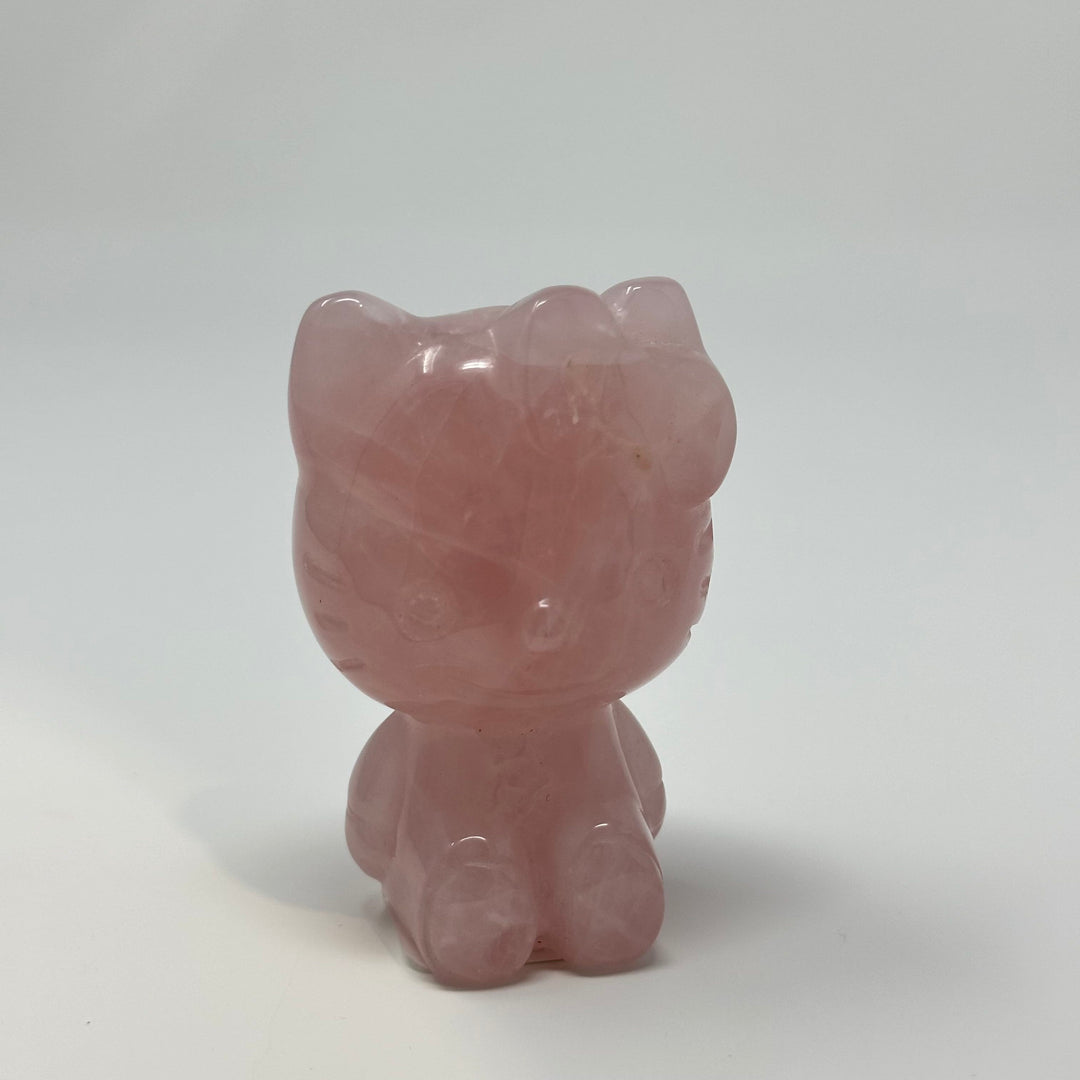 Hello Kitty Rose Quartz Carving | The Harmony Store Carving