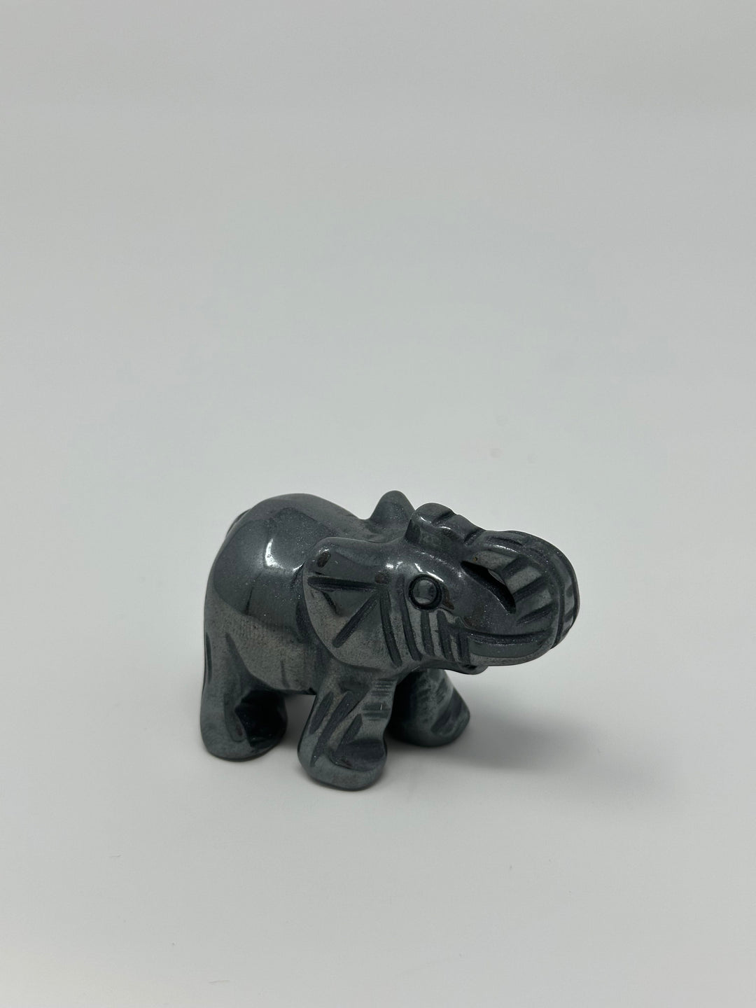 Hematite Elephant Figurine 2 inch | The Harmony Store