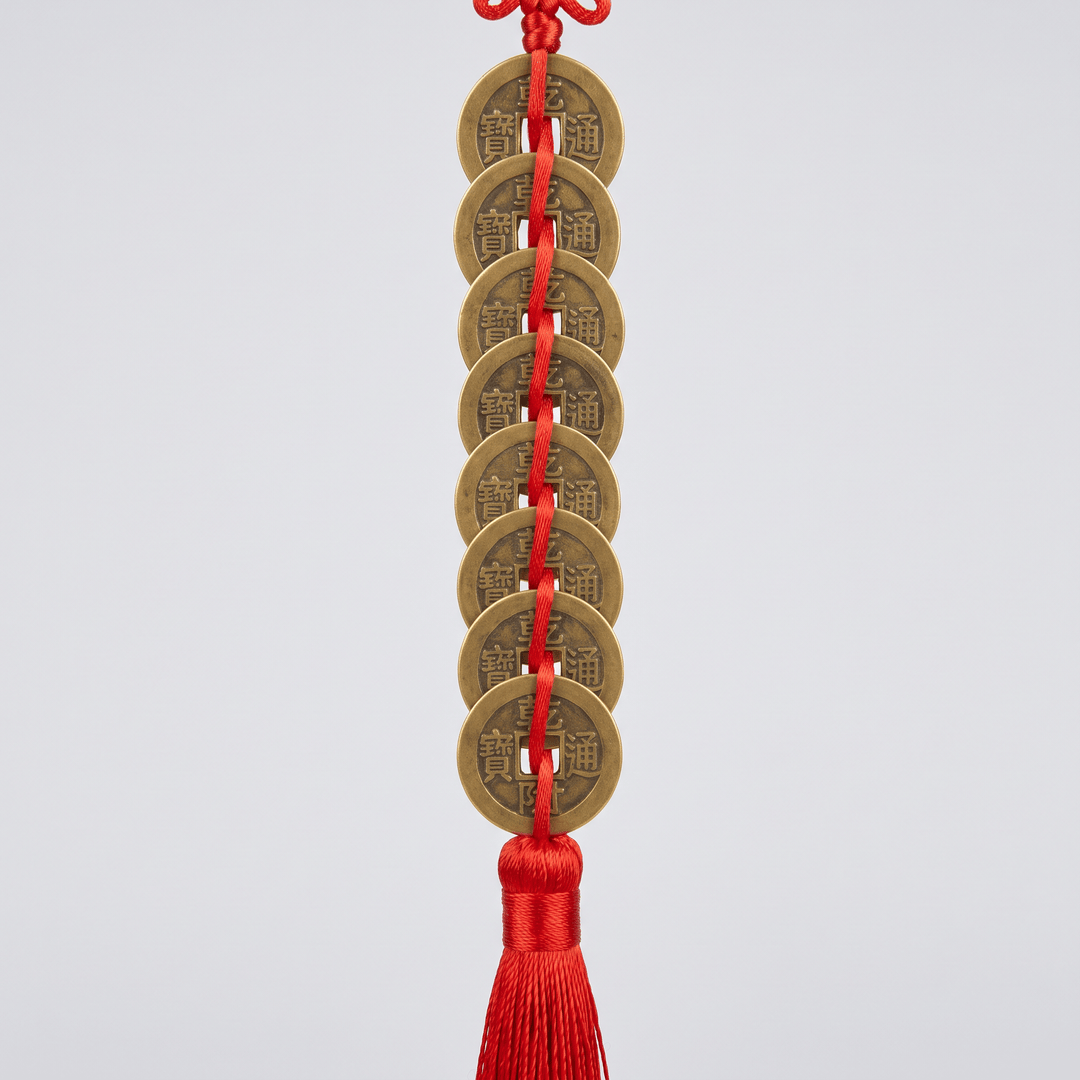Feng Shui 8 Coin Tassel (Red)