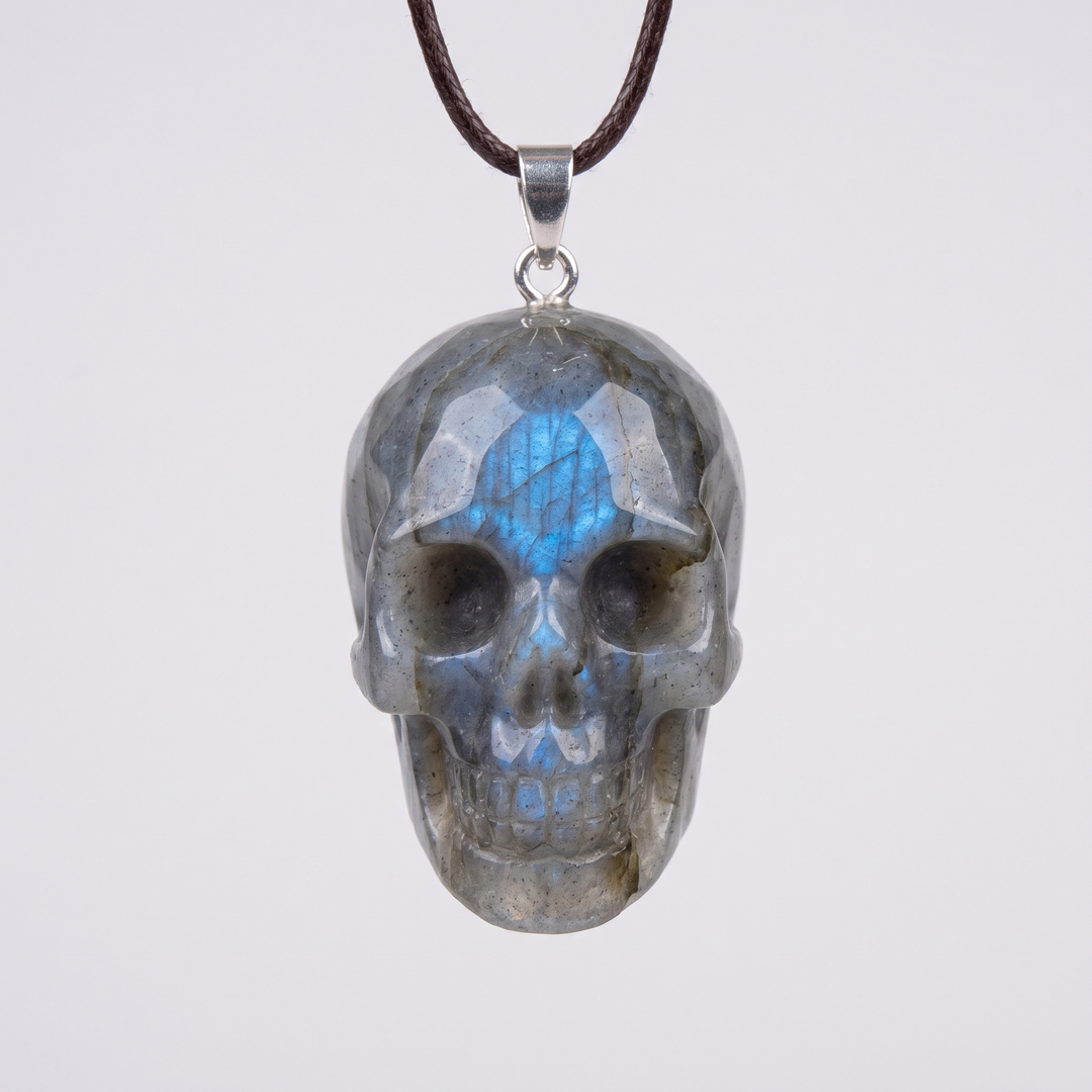 Labradorite Skull on Neck