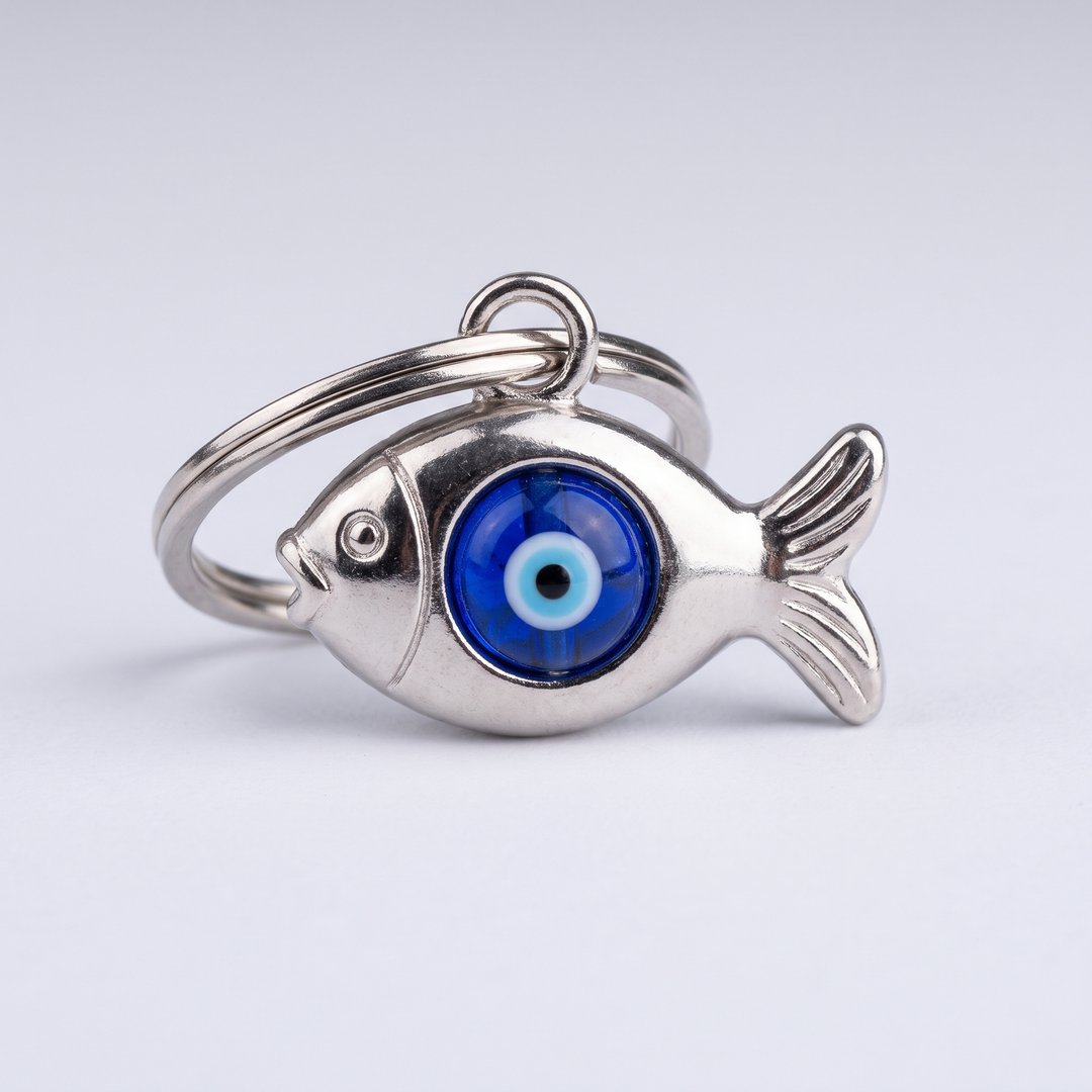 Evil Eye Fish Keychain
