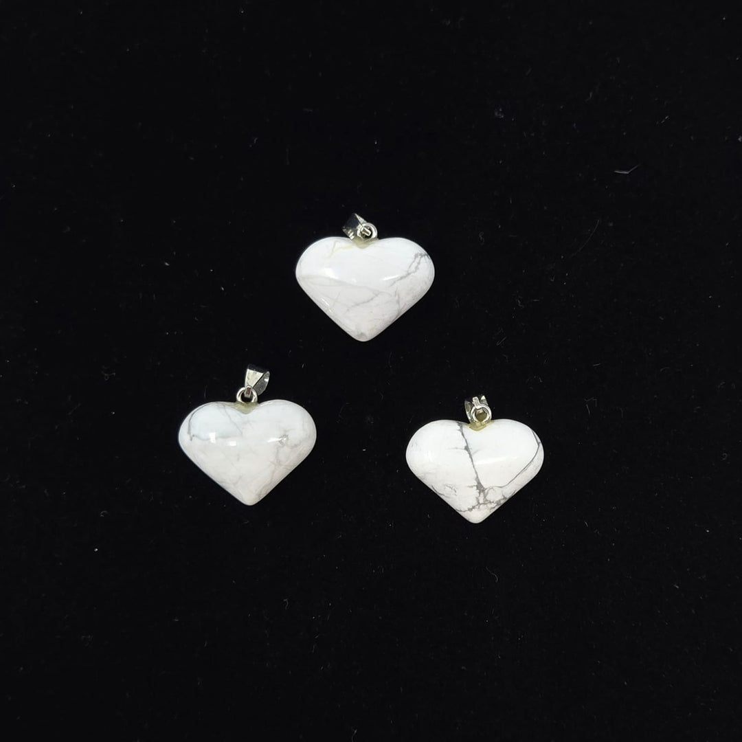 Howlite Heart Pendant 3/4 Inch | The Harmony Store Pendant