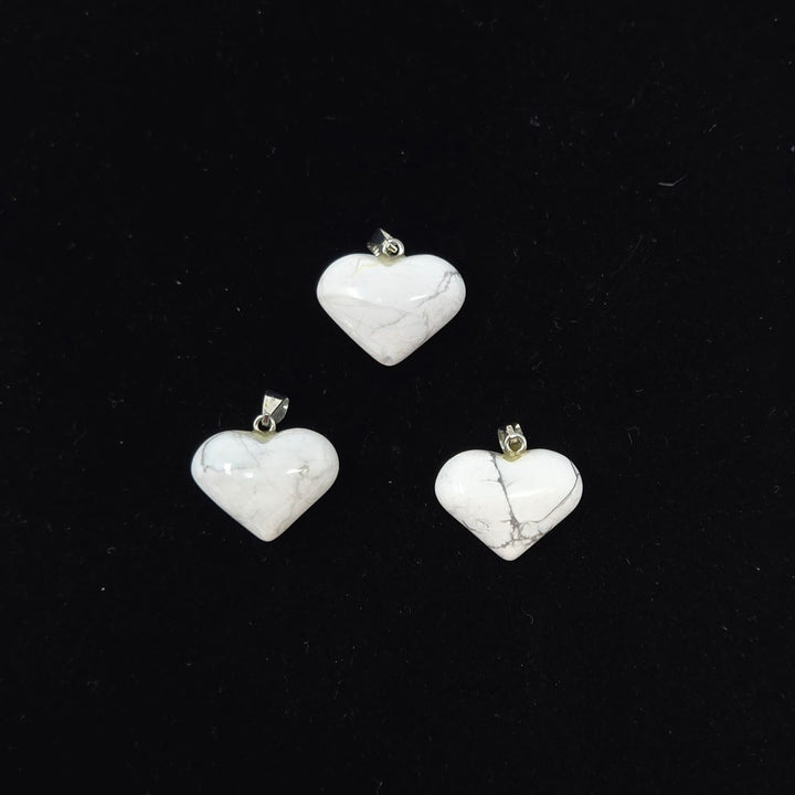 Howlite Heart Pendant 3/4 Inch | The Harmony Store Pendant