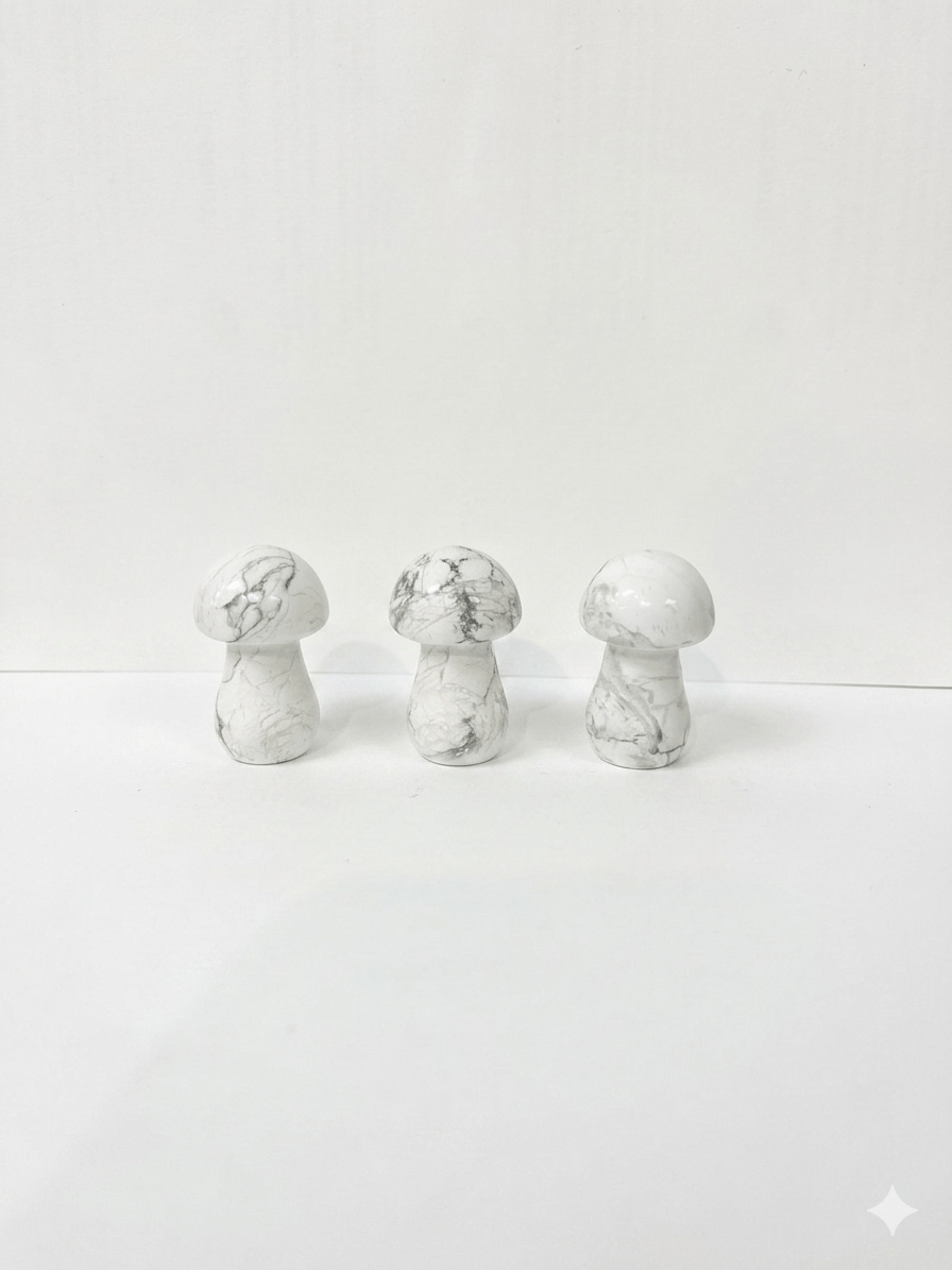 Howlite Mushroom 1.5-Inch | The Harmony Store Carving