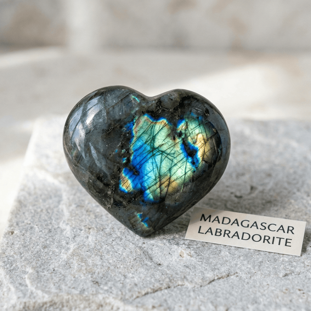Labradorite Heart from Madagascar | The Harmony Store Heart