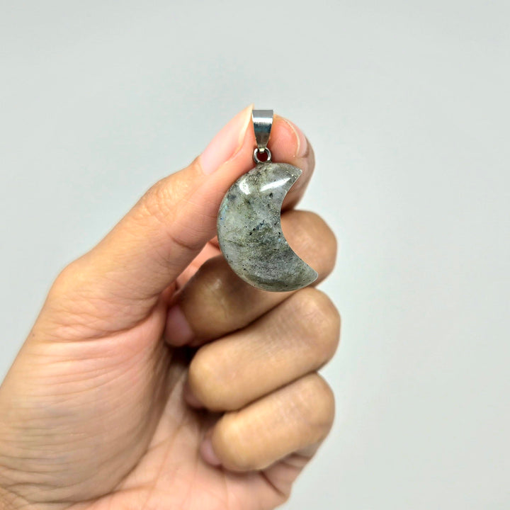Labradorite Moon Pendant 3/4 Inch | The Harmony Store Pendant