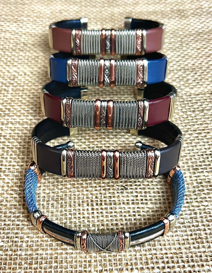 Large Fall Leather Copper Bracelet | The Harmony Store Bracelet
