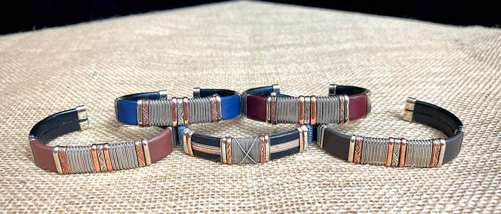 Large Fall Leather Copper Bracelet | The Harmony Store Bracelet