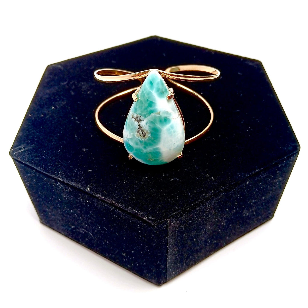 Larimar Cabochon Arc Bracelet | The Harmony Store Bracelet