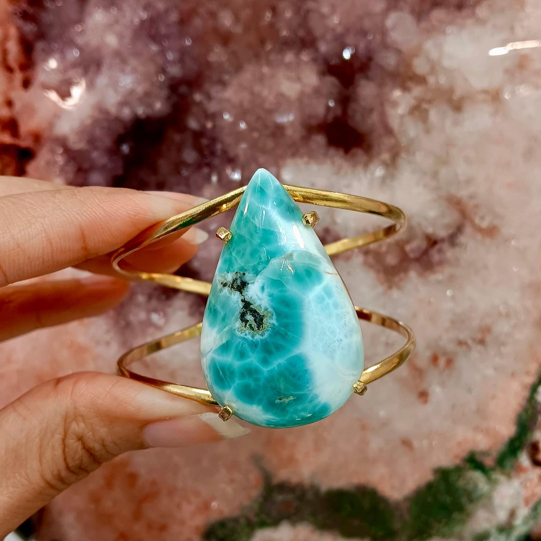 Larimar Cabochon Arc Bracelet | The Harmony Store Bracelet