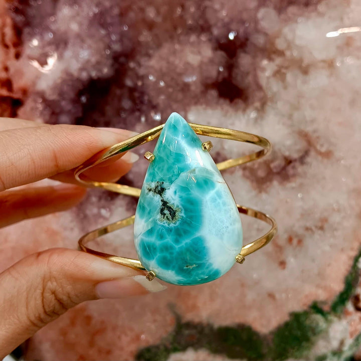 Larimar Cabochon Arc Bracelet | The Harmony Store Bracelet