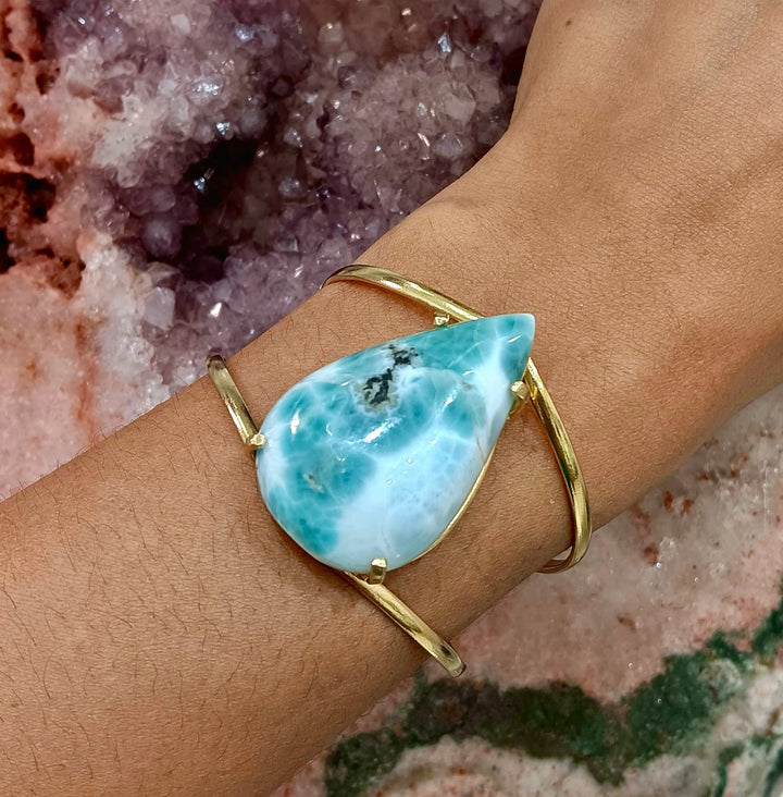Larimar Cabochon Arc Bracelet | The Harmony Store Bracelet