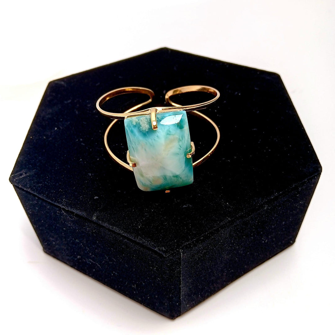 Larimar Cabochon Arc Bracelet | The Harmony Store Bracelet
