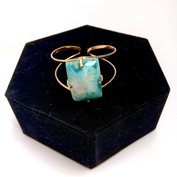 Larimar Cabochon Arc Bracelet | The Harmony Store Bracelet