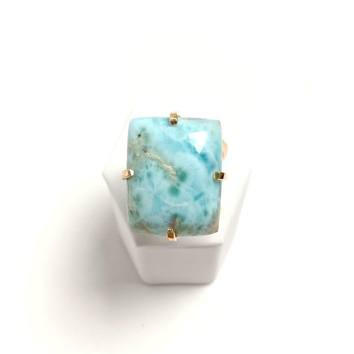 Larimar Cabochon Arc Ring - The Harmony Store