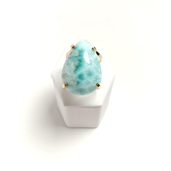 Larimar Cabochon Arc Ring - The Harmony Store