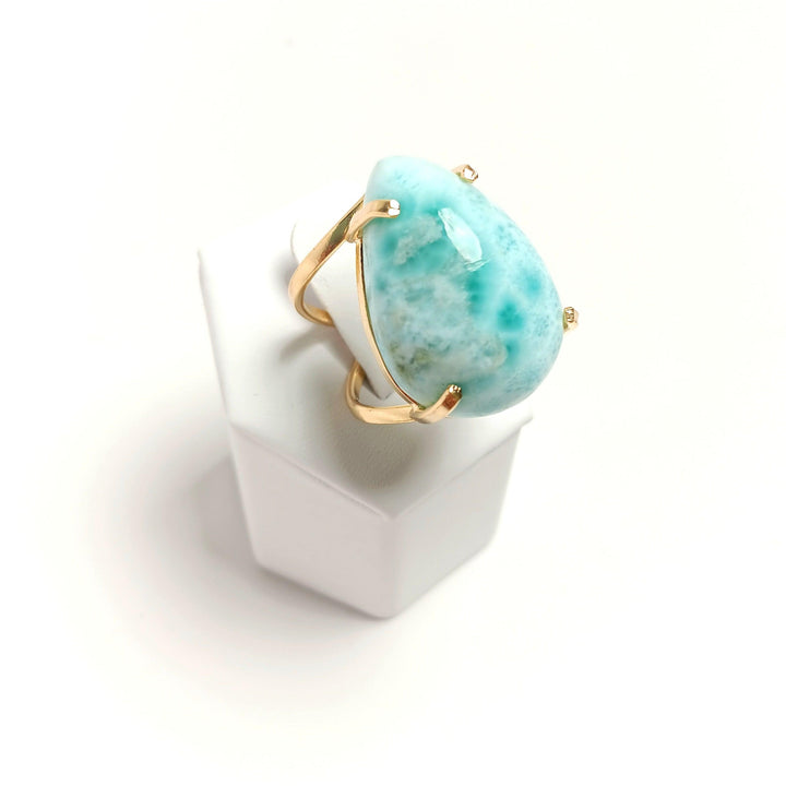 Larimar Cabochon Arc Ring - The Harmony Store