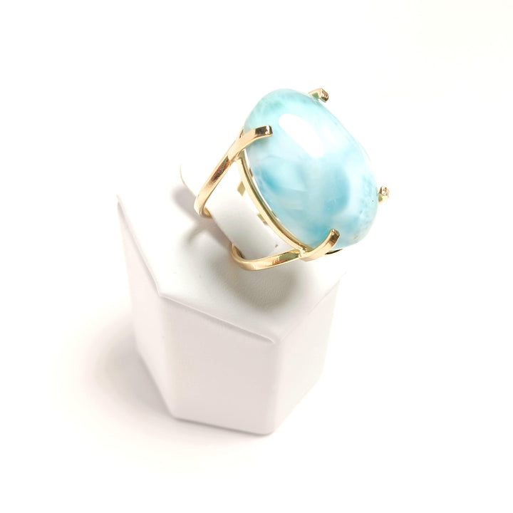 Larimar Cabochon Arc Ring - The Harmony Store